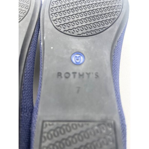 Rothy's Flat Ballet Shoes Navy Blue Ladies Size 7 Slip On Style - Picture 8 of 10